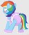 Size: 1070x1280 | Tagged: safe, artist:ricktin, rainbow dash, pony, g4, adult foal, blushing, booties, clothes, diaper, diaper fetish, female, fetish, frilly, non-baby in diaper, onesie, rainbow dash always dresses in style, simple background, solo, tutu