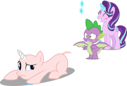 Size: 5888x3991 | Tagged: safe, artist:frownfactory, artist:midnight--blitz, artist:parclytaxel, artist:pinkieirrationalpi, edit, editor:slayerbvc, vector edit, rarity, spike, starlight glimmer, dragon, pony, unicorn, g4, blushing, cutie mark, female, furless, furless edit, grin, looking back, magic, male, mare, nervous, nervous smile, no eyelashes, nude edit, nudity, shaved, shaved tail, ship:sparity, shipping, simple background, smiling, spread wings, straight, transparent background, vector, wingboner, winged spike, wings