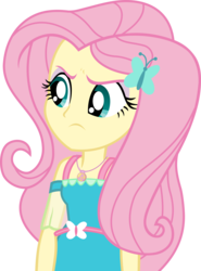 Size: 6000x8087 | Tagged: safe, artist:twilirity, fluttershy, a little birdie told me, equestria girls, equestria girls series, g4, absurd resolution, angry, clothes, dress, female, glare, hairpin, simple background, solo, teenager, transparent background, vector