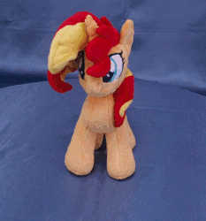 Size: 606x651 | Tagged: safe, artist:adamar44, sunset shimmer, pony, unicorn, g4, animated, female, gif, irl, mare, perfect loop, photo, plushie, rotating, smiling, stop motion