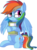 Size: 5837x7824 | Tagged: safe, artist:cyanlightning, rainbow dash, pegasus, pony, g4, .svg available, absurd resolution, book, cute, dashabetes, dork, ear fluff, egghead, egghead dash, female, glasses, mare, nerd, simple background, sitting, smiling, solo, spread wings, transparent background, vector, wings