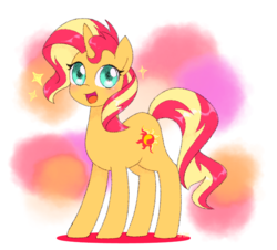 Size: 1200x1083 | Tagged: safe, artist:ch-chau, sunset shimmer, pony, unicorn, g4, cute, female, looking at you, mare, open mouth, shimmerbetes, solo
