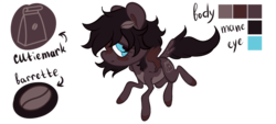 Size: 1145x517 | Tagged: safe, artist:urpone, oc, oc only, oc:coffee make, pegasus, pony, barrette, base used, female, mare, reference sheet, solo, spread wings, wings