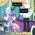 Size: 970x970 | Tagged: safe, edit, edited screencap, screencap, bulk biceps, jvj-24601, trixie, dog, robot, best in show: the pre-show, equestria girls, equestria girls series, g4, spoiler:eqg series (season 2), arrow, best human, best pet, boasting, cropped, cute, diatrixes, pet carrier, stroller, trixie's dog