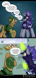 Size: 750x1603 | Tagged: safe, artist:cosmalumi, fluttershy, pony, tumblr:ask queen moon, g4, comic, my cabbages, night guard