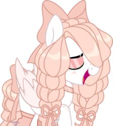 Size: 1220x1361 | Tagged: safe, artist:rerorir, oc, oc only, oc:abigail, pegasus, pony, bow, clothes, female, hair bow, mare, simple background, socks, solo, transparent background