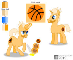 Size: 3083x2524 | Tagged: safe, artist:mrchaosthecunningwlf, artist:ponyvillechaos577, oc, oc only, oc:memphis frost, pony, unicorn, basketball, father, high res, male, reference sheet, solo, sports