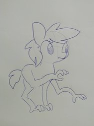 Size: 1536x2048 | Tagged: safe, artist:tjpones, oc, oc only, oc:tjpones, earth pony, pony, abomination, cursed image, cyriak, hand, male, not salmon, simple background, solo, stallion, traditional art, wat