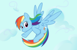 Size: 11400x7483 | Tagged: safe, artist:mazli, rainbow dash, pony, g4, absurd resolution, cloud, female, flying, sky, solo, vector