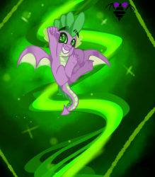 Size: 836x955 | Tagged: safe, artist:aurumnarts, spike, dragon, g4, airborne, baby, baby dragon, best dragon, cute, diabetes, eyebrows, feet, feet up, fist in the air, foot focus, sharp teeth, solo, spikabetes, teeth, winged spike, wings