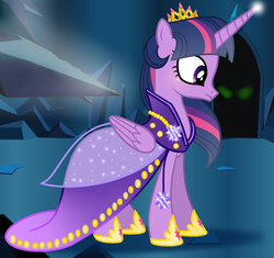 Size: 4848x4560 | Tagged: safe, artist:parisa07, twilight sparkle, alicorn, pony, g4, absurd resolution, beautiful, clothes, dress, female, majestic, older, older twilight, purple, solo, twilight sparkle (alicorn)