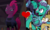 Size: 1514x909 | Tagged: safe, edit, edited screencap, screencap, glitter drops, tempest shadow, pony, unicorn, g4, my little pony: the movie, spoiler:comic, spoiler:comic67, armor, broken horn, female, heart, horn, lesbian, ship:glittershadow, shipping, shipping domino, tempest's tale