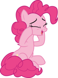 Size: 3000x4024 | Tagged: safe, artist:cloudy glow, pinkie pie, earth pony, pony, g4, the maud couple, .ai available, excited, eyes closed, female, mare, open mouth, simple background, sitting, solo, squee, transparent background, vector