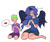 Size: 1393x1169 | Tagged: safe, artist:franschesco, princess luna, spike, human, gamer luna, g4, alicorn humanization, breasts, busty princess luna, console, dead battery, horn, horned humanization, humanized, winged humanization, wings