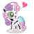 Size: 2500x2500 | Tagged: safe, artist:pizzamovies, sweetie belle, pony, robot, robot pony, unicorn, g4, colored pupils, cute, diasweetes, female, filly, floating heart, heart, high res, mare, one eye closed, open mouth, raised hoof, simple background, smiling, solo, sweetie bot, transparent background, underhoof, waving, wink