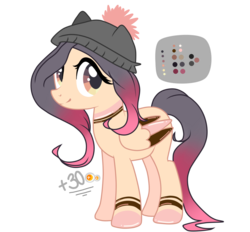 Size: 992x920 | Tagged: safe, artist:dl-ai2k, oc, oc only, pegasus, pony, beanie, colored wings, female, hat, mare, multicolored wings, simple background, solo, transparent background