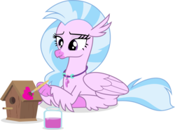 Size: 3000x2230 | Tagged: safe, artist:jp, derpibooru exclusive, silverstream, hippogriff, g4, teacher of the month (episode), spoiler:interseason shorts, .svg available, bird house, brush, female, high res, paint, simple background, solo, svg, transparent background, vector