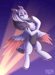 Size: 3100x4200 | Tagged: safe, artist:sparklyon3, oc, oc only, mothpony, original species, pegasus, pony, rcf community, fluffy, flying, male, solo, wings