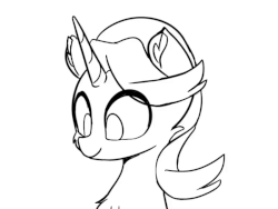 Size: 800x600 | Tagged: safe, artist:puetsua, starlight glimmer, pony, unicorn, g4, animated, blinking, bust, female, frame by frame, lineart, looking at you, monochrome, smiling, solo, wip