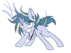 Size: 4032x3024 | Tagged: safe, artist:steelsoul, skeedaddle, pony, unicorn, g4, alternate universe, angry, colt, colts of harmony, elements of harmony, jewelry, magic, male, necklace, simple background, solo, transparent background