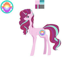 Size: 4823x4319 | Tagged: safe, artist:moonlight0shadow0, oc, oc only, oc:dawn light (ice1517), pony, unicorn, icey-verse, chest fluff, ear piercing, earring, female, jewelry, magical lesbian spawn, mare, next generation, offspring, parent:starlight glimmer, parent:sunset shimmer, parents:shimmerglimmer, piercing, reference sheet, simple background, solo, transparent background