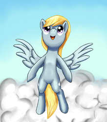 Size: 700x800 | Tagged: safe, artist:php87, cloud kicker, pegasus, pony, g4, cloud, female, flying, happy, mare, solo