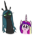 Size: 523x549 | Tagged: safe, artist:jargon scott, princess cadance, queen chrysalis, alicorn, changeling, changeling queen, pony, g4, bust, c:, duo, fangs, female, lidded eyes, long neck, looking at you, mare, simple background, smiling, white background