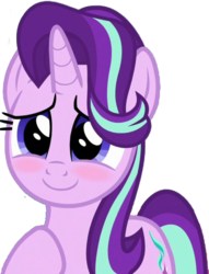 Size: 1566x2048 | Tagged: safe, edit, edited screencap, editor:php77, screencap, starlight glimmer, pony, unicorn, g4, bad edit, blushing, cute, female, glimmerbetes, happy, mare, not a vector, raised hoof, simple background, smiling, transparent background