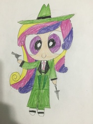Size: 3264x2448 | Tagged: safe, artist:hubfanlover678, princess cadance, human, g4, female, high res, humanized, powerpuffified, solo, the powerpuff girls, traditional art