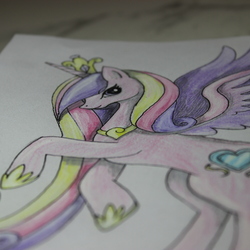 Size: 3456x3456 | Tagged: safe, artist:bekssketches, princess cadance, pony, g4, female, high res, solo, traditional art