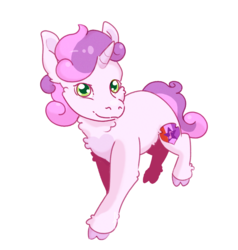 Size: 1077x1130 | Tagged: safe, artist:anauddball, sweetie belle, pony, unicorn, g4, cheek fluff, chest fluff, cloven hooves, cute, diasweetes, ear fluff, female, filly, leg fluff, neck fluff, simple background, solo, transparent background, unshorn fetlocks