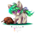 Size: 2977x2777 | Tagged: safe, artist:ladyfrezi, oc, oc only, oc:glimmer, oc:hersh, oc:maple glaze, original species, pony, chibi, crystal jumping spider, cute, grumpy, high res, pets, ych result