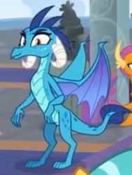 Size: 2048x2714 | Tagged: safe, screencap, princess ember, smolder, dragon, g4, school daze, claws, cropped, cute, dragoness, emberbetes, female, high res, low quality, smiling, spread wings, wings
