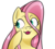 Size: 1000x900 | Tagged: safe, artist:puddingskinmcgee, fluttershy, pony, g4, :3, :3c, blushing, bust, cute, female, looking away, looking sideways, mare, open mouth, portrait, raised hoof, shyabetes, simple background, solo, stray strand, transparent background