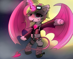 Size: 1280x1024 | Tagged: safe, artist:discordloveevil, oc, oc:evil, pony, succubus, clothes, cosplay, costume, tongue out