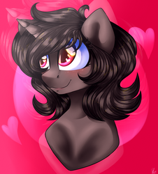 Size: 2261x2500 | Tagged: safe, artist:bl--blacklight, oc, oc only, oc:ashley rivera, pony, unicorn, bust, female, high res, mare, portrait, solo