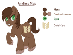 Size: 2341x1762 | Tagged: safe, artist:cha-squared, oc, oc only, oc:endless map, earth pony, pony, green eyes, map, reference sheet, simple background, smiling, solo, transparent background