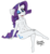 Size: 1974x2145 | Tagged: safe, artist:salamishowdown, rarity, unicorn, anthro, plantigrade anthro, g4, barbie doll anatomy, breastless female, chibi, female, looking at you, one eye closed, simple background, smiling, smiling at you, solo, wink