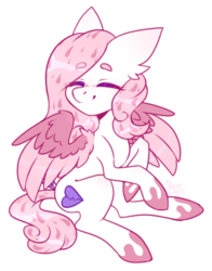 Size: 762x971 | Tagged: safe, artist:hazepages, artist:kseniyart, oc, oc only, pegasus, pony, colored wings, eyes closed, female, mare, simple background, solo, transparent background, two toned wings