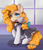 Size: 2400x2800 | Tagged: safe, artist:ardail, pear butter, earth pony, pony, g4, bowtie, clothes, commission, cute, duster, ear fluff, female, high res, looking at you, maid, maid headdress, mare, mouth hold, solo, stockings, thigh highs