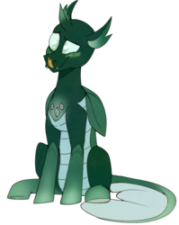 Size: 794x1000 | Tagged: safe, artist:cinnamonsparx, oc, oc only, oc:huxley, changedling, changeling, male, simple background, solo, transparent background