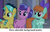 Size: 1444x912 | Tagged: safe, edit, edited screencap, editor:korora, screencap, berry bliss, citrine spark, peppermint goldylinks, earth pony, pegasus, pony, unicorn, g4, school raze, background pony, blissabetes, bow, captain obvious, caption, cropped, cute, discovery family logo, friendship student, hair bow, peppermint adoralinks, quackerdorable, raised hoof, school of friendship, text, the truth