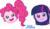 Size: 1378x806 | Tagged: safe, artist:anime-equestria, pinkie pie, twilight sparkle, equestria girls, g4, game stream, my little pony equestria girls: better together, cute, diapinkes, duo, emoji, female, happy, head only, open mouth, ponytail, simple background, smiling, transparent background, twiabetes, vector