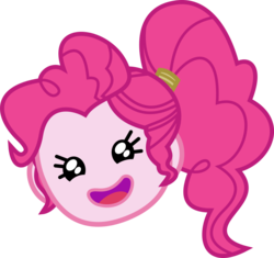 Size: 778x732 | Tagged: safe, artist:anime-equestria, derpibooru exclusive, pinkie pie, equestria girls, g4, game stream, my little pony equestria girls: better together, adorable face, alternate hairstyle, cute, daaaaaaaaaaaw, diapinkes, emoji, female, happy, head only, open mouth, ponk, ponytail, simple background, smiling, solo