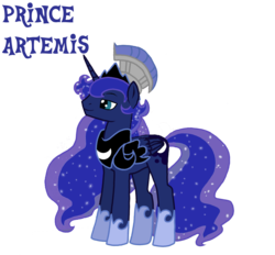 Size: 1129x1046 | Tagged: safe, artist:jaquelindreamz, artist:kayman13, princess luna, pony, g4, armor, male alicorn, prince artemis, rule 63