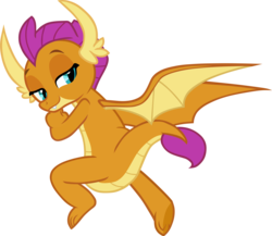 Size: 9729x8451 | Tagged: safe, artist:memnoch, smolder, dragon, a matter of principals, g4, absurd resolution, butt, dragoness, female, lidded eyes, looking back, out of context, simple background, smiling, smirk, smolderriere, smug, solo, transparent background, vector, wings
