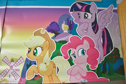 Size: 1920x1280 | Tagged: safe, applejack, pinkie pie, twilight sparkle, alicorn, pony, g4, banner, collection, decoration, print, stock vector, toys r us, twilight sparkle (alicorn), vinyl banner