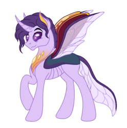 Size: 786x792 | Tagged: safe, artist:devonshirefury, oc, oc only, changedling, changeling, changepony, hybrid, interspecies offspring, offspring, parent:thorax, parent:twilight sparkle, parents:twirax, simple background, smiling, transparent background