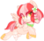 Size: 900x834 | Tagged: safe, artist:cabbage-arts, oc, oc only, oc:baby cakes, pegasus, pony, amputee, braid, commission, commissioner:batbrony, female, flower, flying, looking at you, mare, pegasus oc, smiling, solo