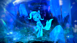 Size: 3840x2160 | Tagged: safe, artist:apexpredator923, trixie, pony, g4, 3d, female, high res, magic, solo